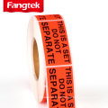 Color fluorescent fragile do not bend labels stickers paper roll